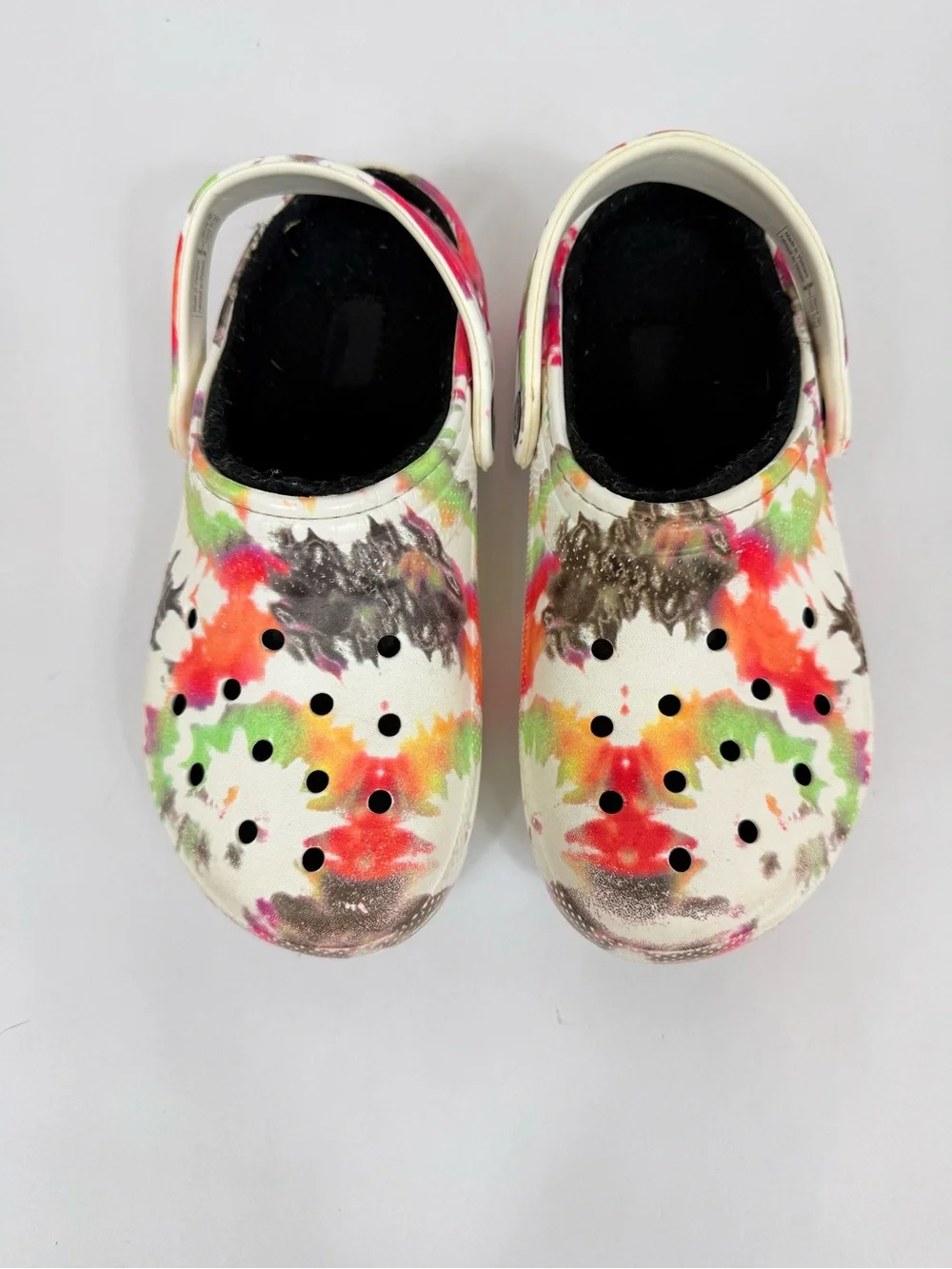 CROCS Kids Tie-Dye Classic Faux Fur Lined Clog Shoes multicolor 2